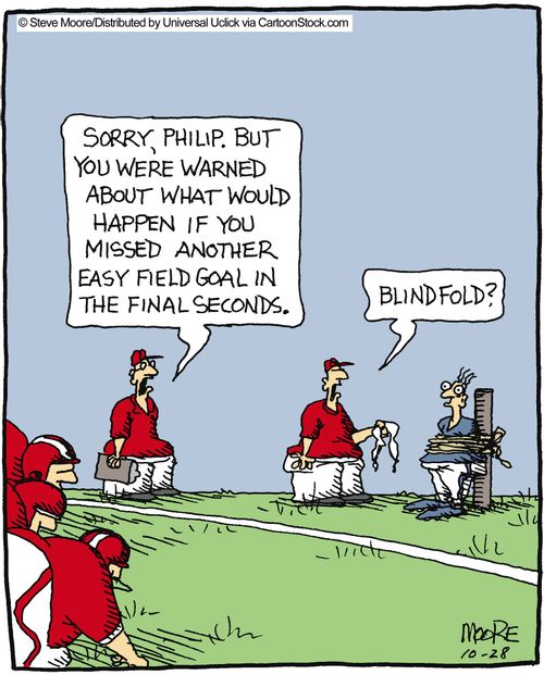 Punishment for the kicker.