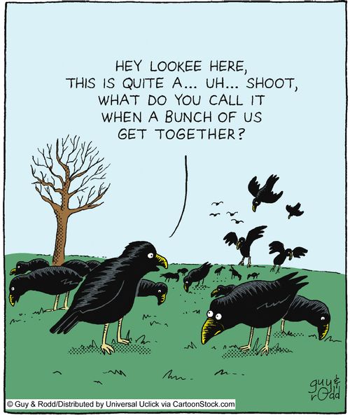 'Hey lookee here, this is quite a. . . uh. . . shoot, what do you call it when a bunch of us get together?'