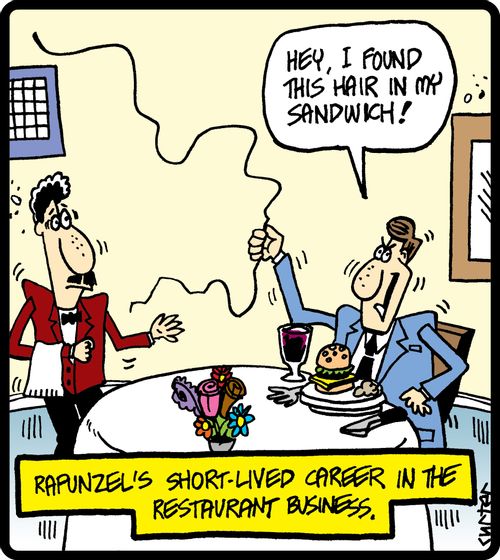 Rapunzel's short-lived career in the restaurant business.