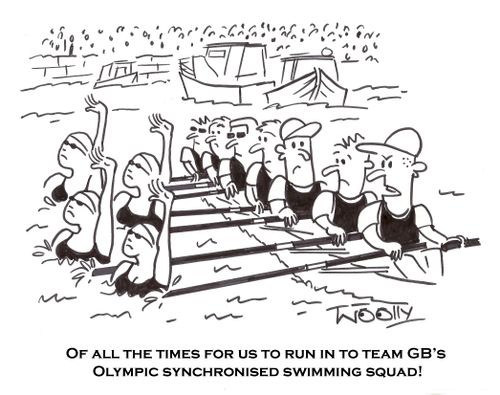 Of all the times for us to run in to team GB's Olympic synchronised swimming squad!
