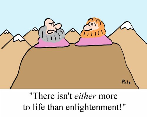 'There isn't EITHER more to life than enlightenment!'