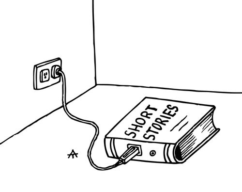 Charing an e-book.