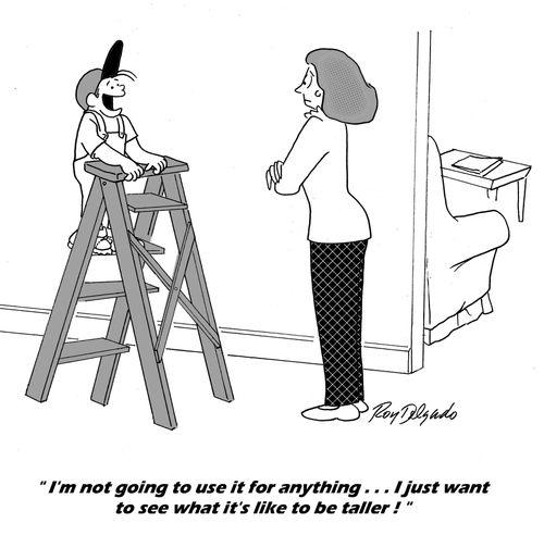 'I'm not going to use it for anything...I just want to see what it's like to be taller!'