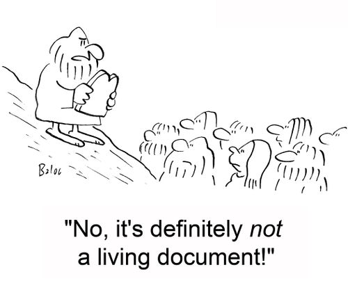 'No, it's definitely not a living document!'