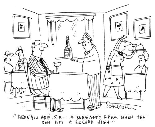 -A burgandy from when the dow hit a record high.
