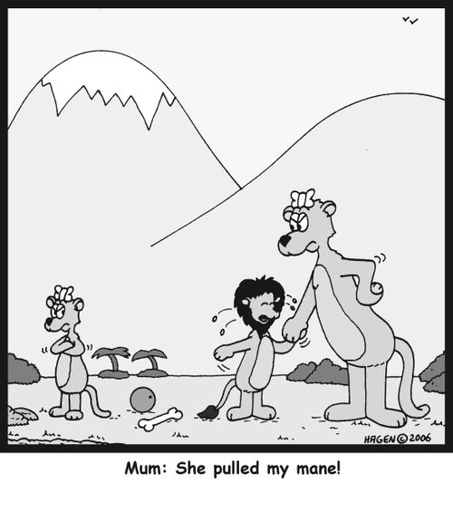 'Mum, she pulled my mane!'