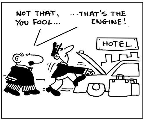 'Not that you fool, that's the engine.'