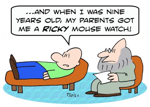 '...And when I was nine years old, my parents got me a RICKY Mouse watch!'