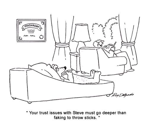 'Your issues with Steve must go deeper than faking to throw sticks.'