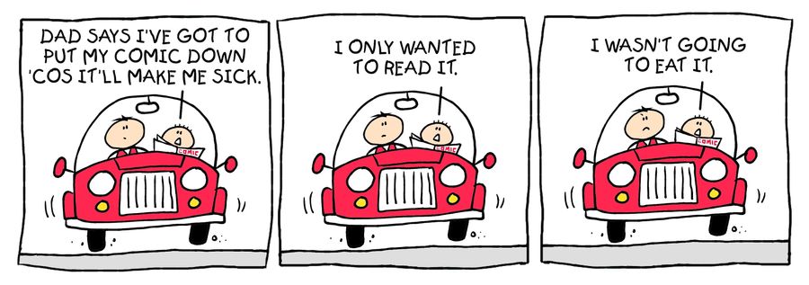 Billy strip: comic will make you sick.