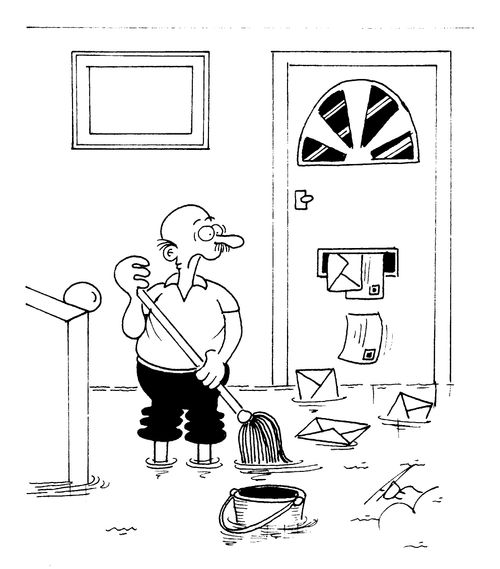 Letters arrive during flood.