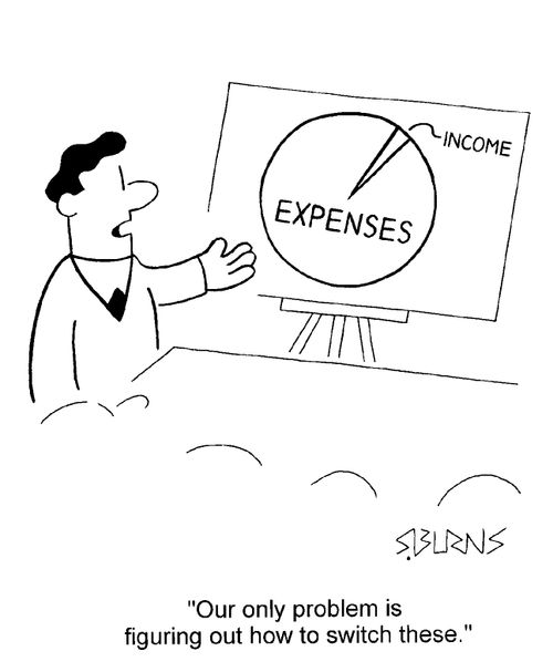Expenses/Income. "Our only problem is working out how to switch these."