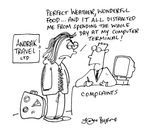 "Perfect weather,wounderful food...and it all distracted me from spending the whole day at my computer terminal!"