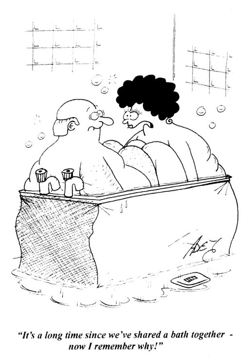 'It's a long time since we've shared a bath together - now I remember why!'