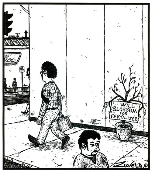 a street plant down on his luck (Will Blossom For Fertilizer).