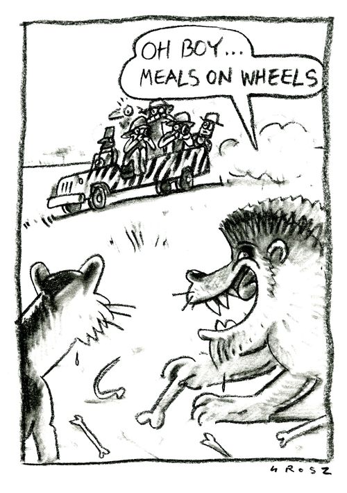 'Oh boy, meals on wheels.'