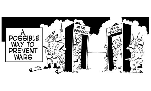 A possible way to prevent wars: Metal detectors.