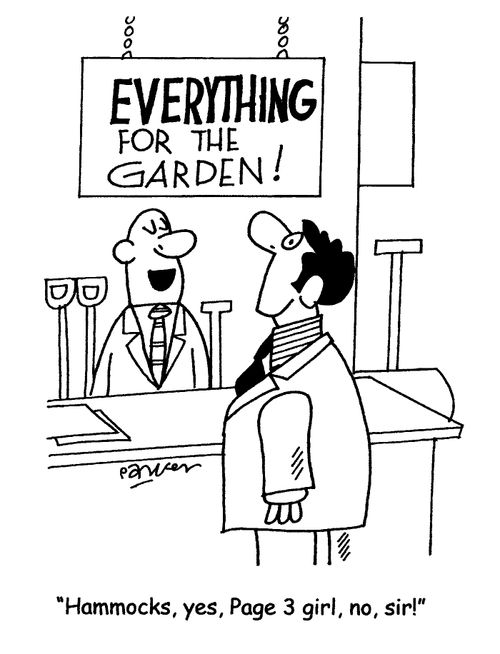 'Hammocks,yes,Page 3 girl,no,sir!'