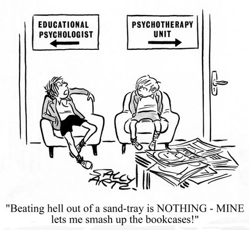 'Beating hell out of a sand-tray is nothing - mine lets me smash up the bookcases!'