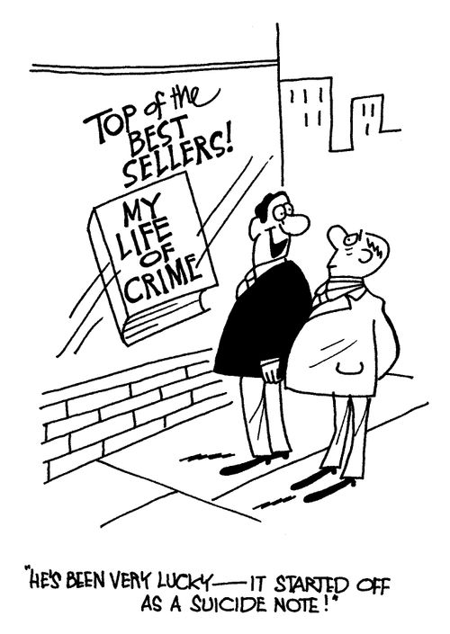 'He's been very lucky - itstarted off as a suicide note!'