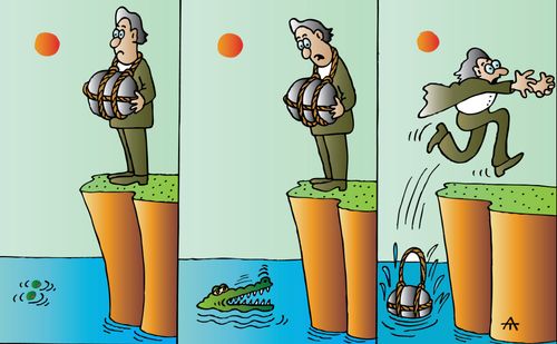 Crocodile as a Deterrent to Suicide.