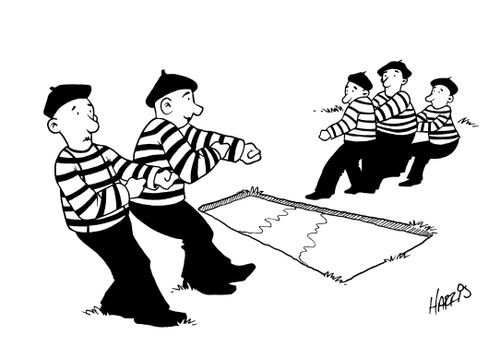 Mimes Playing Tug of War