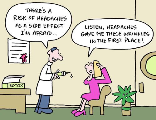 'There's a risk of headaches as a side effect I'm afraid.'