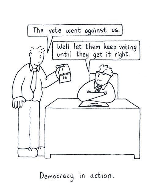 Democracy in action.