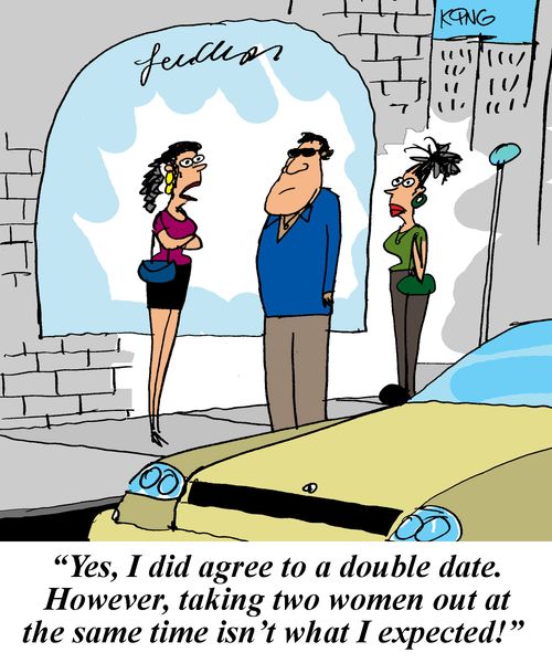 'Yes, I did agree to a double date. However, taking two women out at the same time isn't what I expected!'