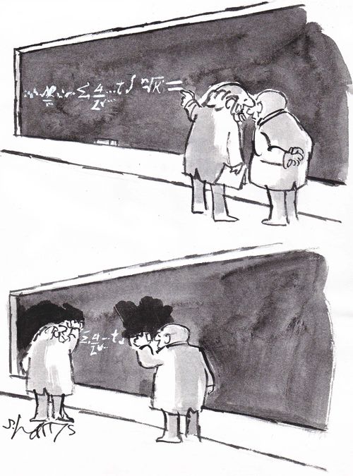 Mathematicians erase equation.