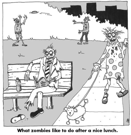 What Zombies Like to Do After a Nice Lunch.
