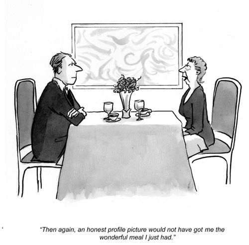 'Then again, an honest profile picture would not have got me the wonderful meal I just had.'