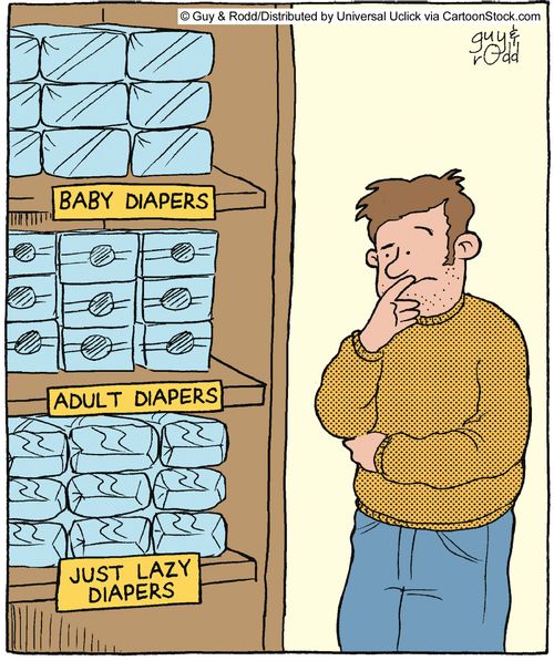 Baby diapers, adult diapers and just lazy diapers.