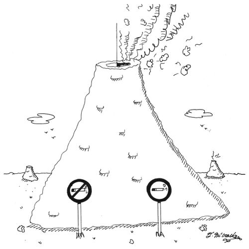 Smoking and non-smoking sides of a Volcano.