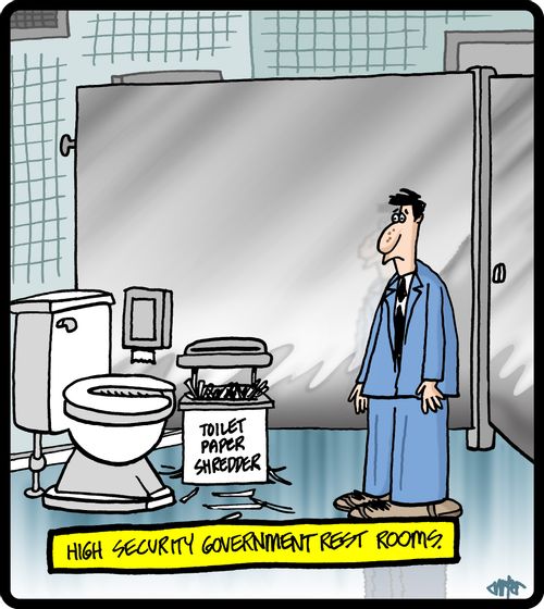 High security government rest rooms.