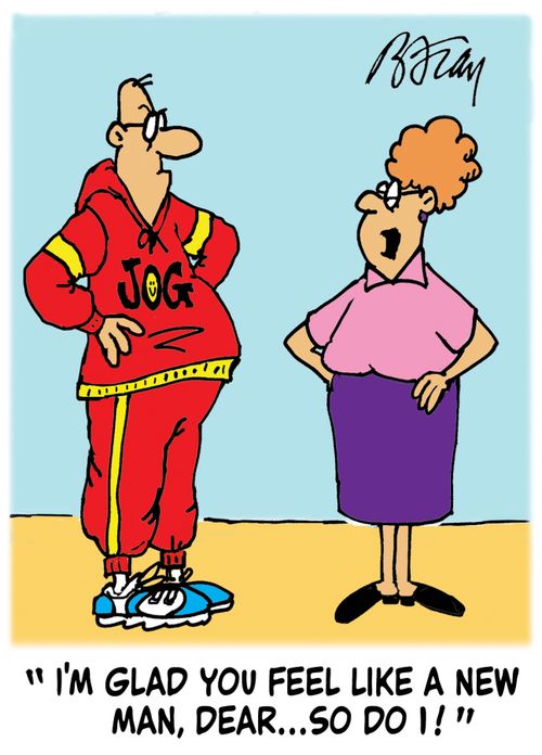 'I'm glad you feel like a new man, dear...so do I!'