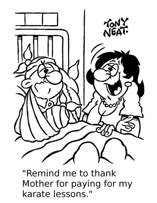'Remind me to thank Mother for paying for my karate lessons.'