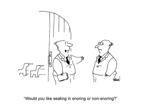 'Would you like seating in snoring or non-snoring?'