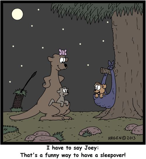 'I have to say Joey: That's a funny way to have a sleepover!'