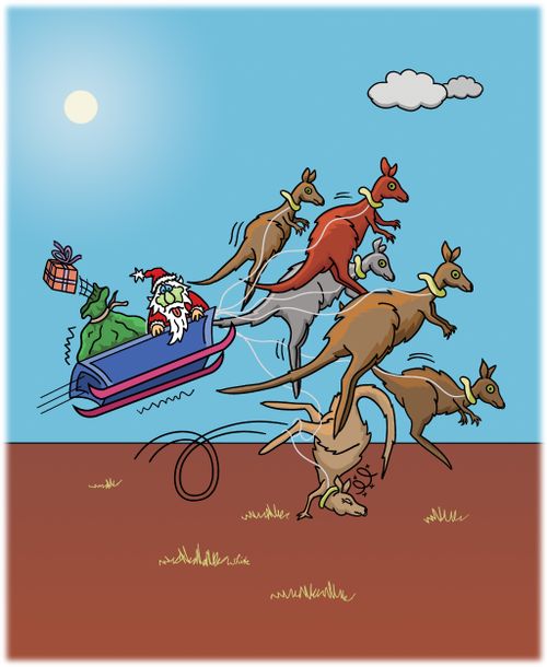 Kangaroo Santa's Sleigh.