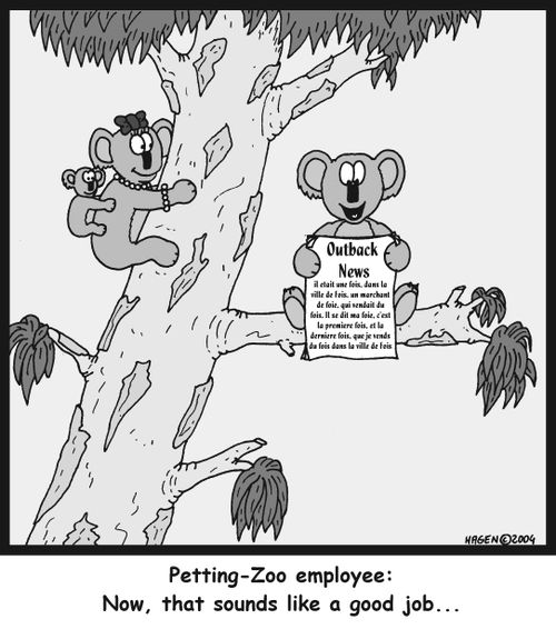 'Petting-Zoo employee: Now, that sounds like a good job...'
