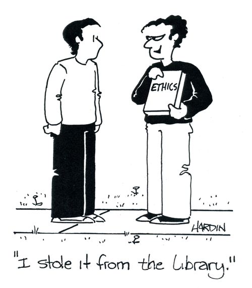 'I stole it from the library.'