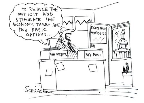 'To reduce the deficit and stimulate the economy, there are two basic options...'