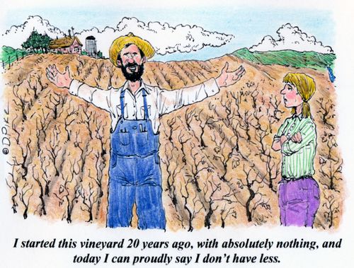 'I started this vineyard 20 years ago, with absolutely nothing, and today I can proudly say I don't have less.'