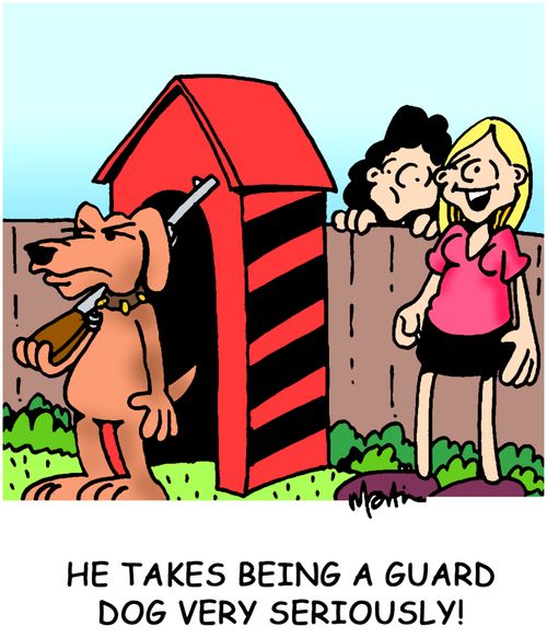 He takes being a guard dog very seriously.