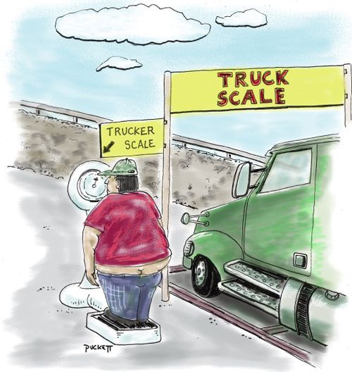 Truck scale to weigh the truck as well as a 'trucker scale' to weigh the driver