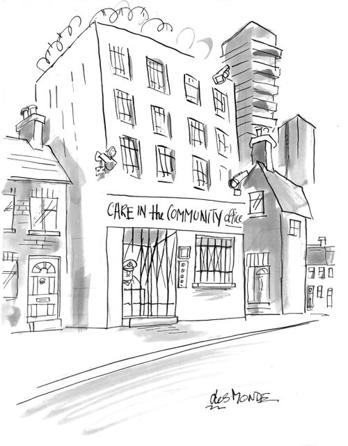 Care in the Community office with very high security.