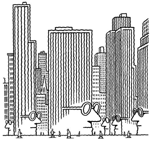 Skyscrapers made from hair.
