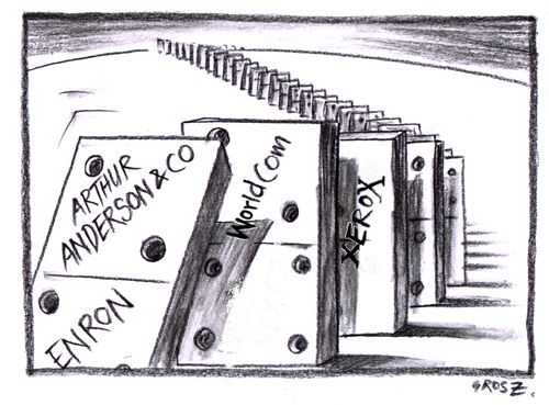 Enron collapse starts domino effect.
