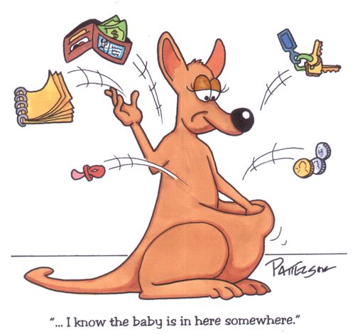"I know the baby is in here somewhere."